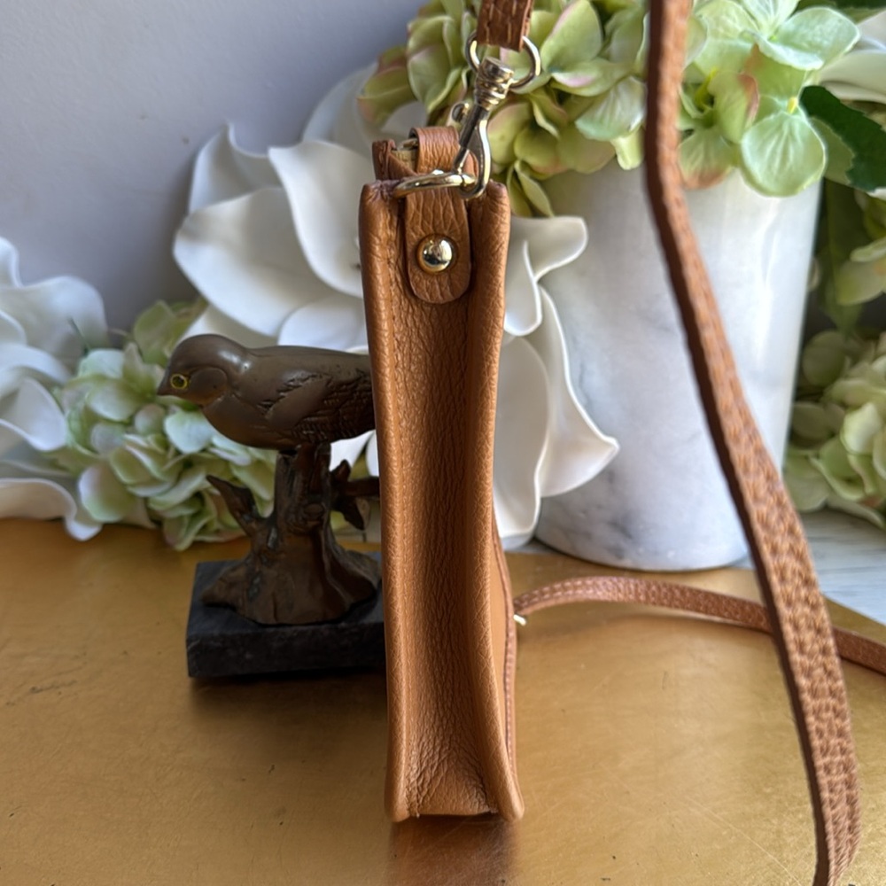 NWOT! Raffinato Borsetta Crossbody in Caramel Pebbled Leather - Picture 3 of 12